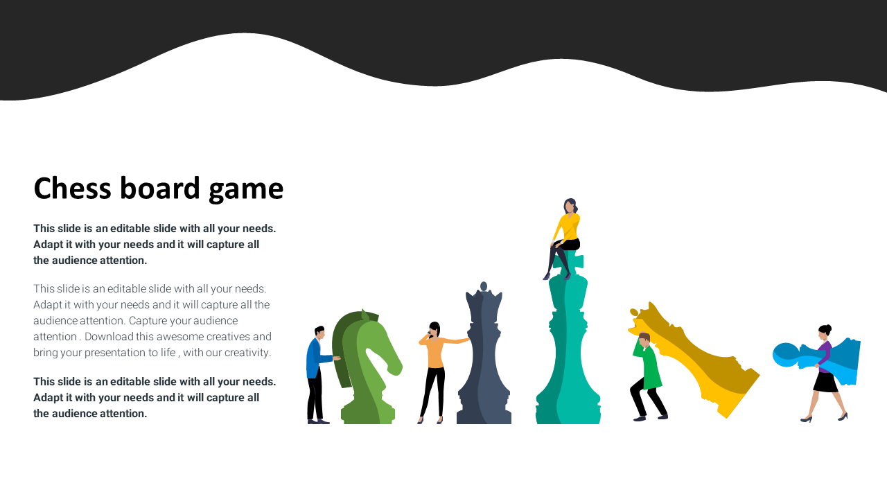 Creative Chess Board Game Slide Template Presentation